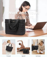 LOVEVOOK 2Pcs Lightweight Puffer Tote Bag, 15.6" 17" 30800