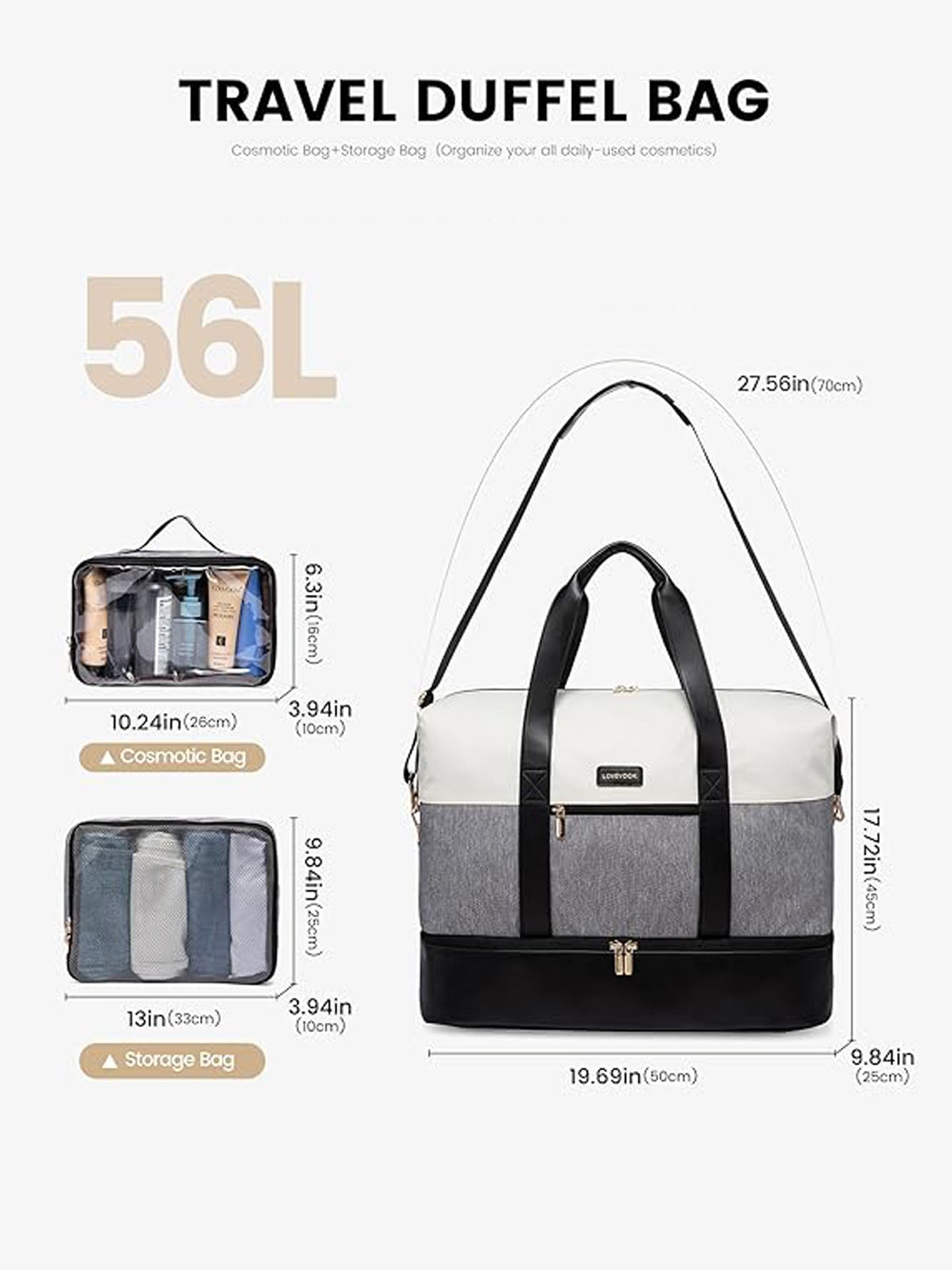LOVEVOOK 3Pcs Large Travel Duffel Bag 2098