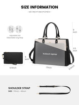 LOVEVOOK 2Pcs Leather Office Laptop Tote Bag, 15.6" 17.3" 22310