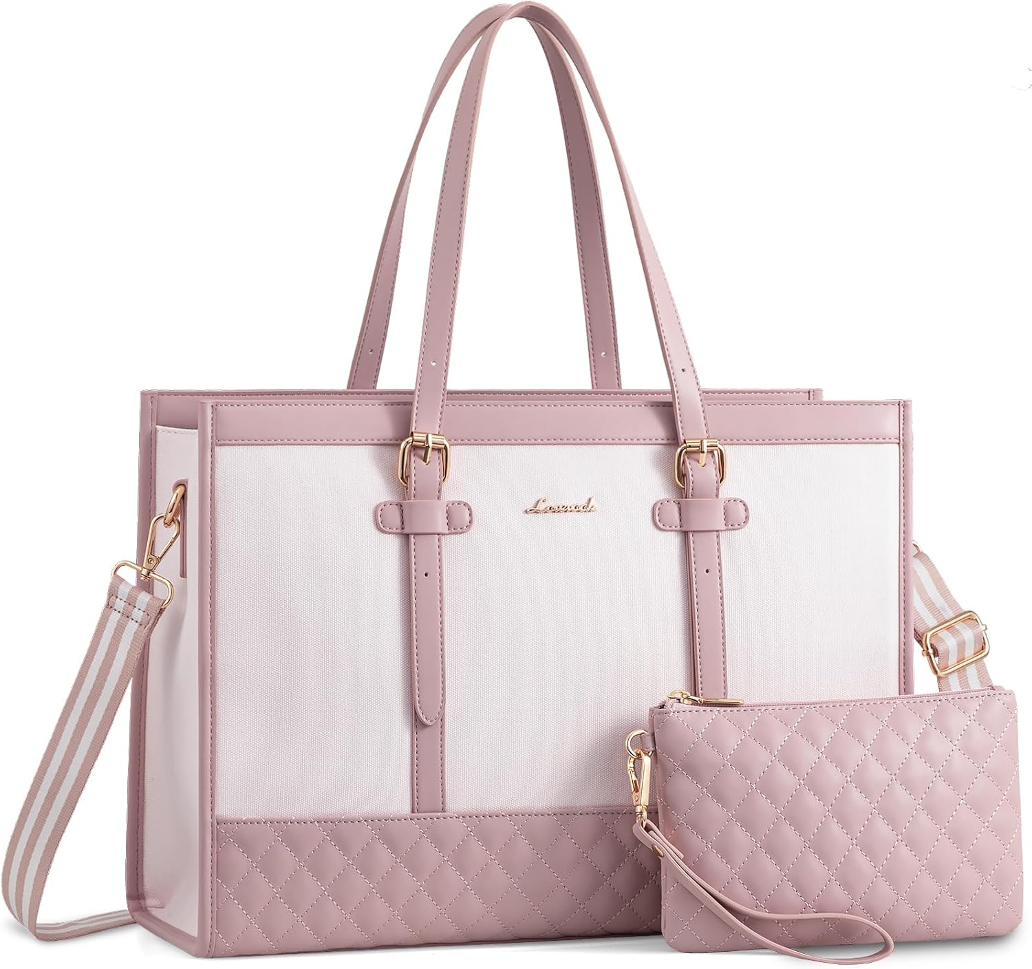 LOVEVOOK 2Pcs Canvas Laptop Tote Bag, 15.6" 30130