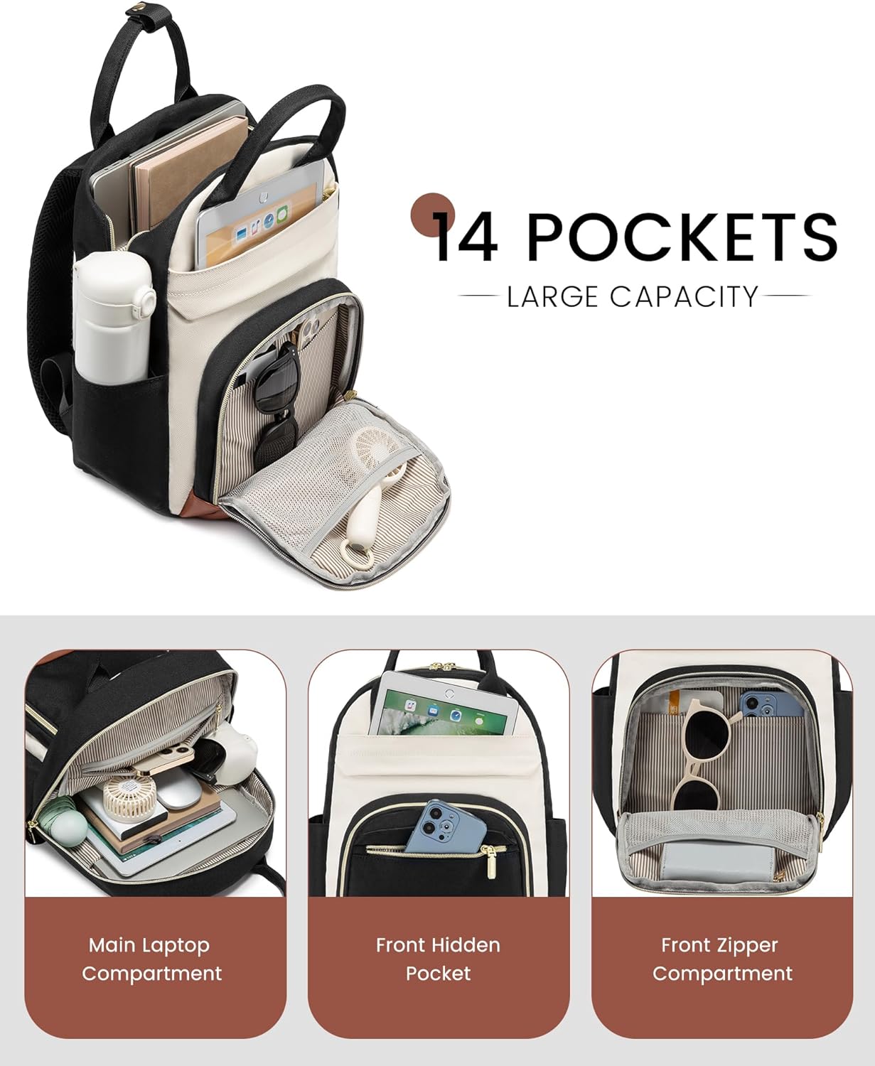 LOVEVOOK Mini Fashion Backpack, 14" 15" Laptop Backpack 3020