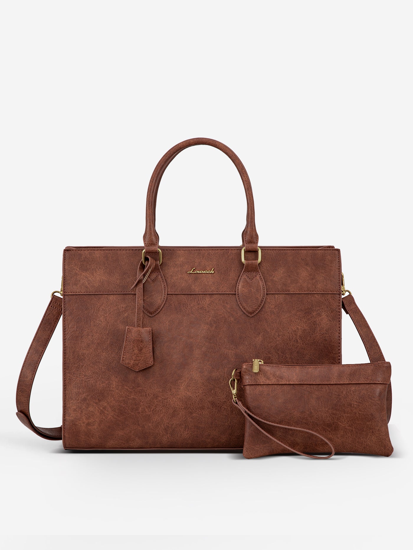 LOVEVOOK 2Pcs Leather Computer Bag, 15.6" 17.3" 3052