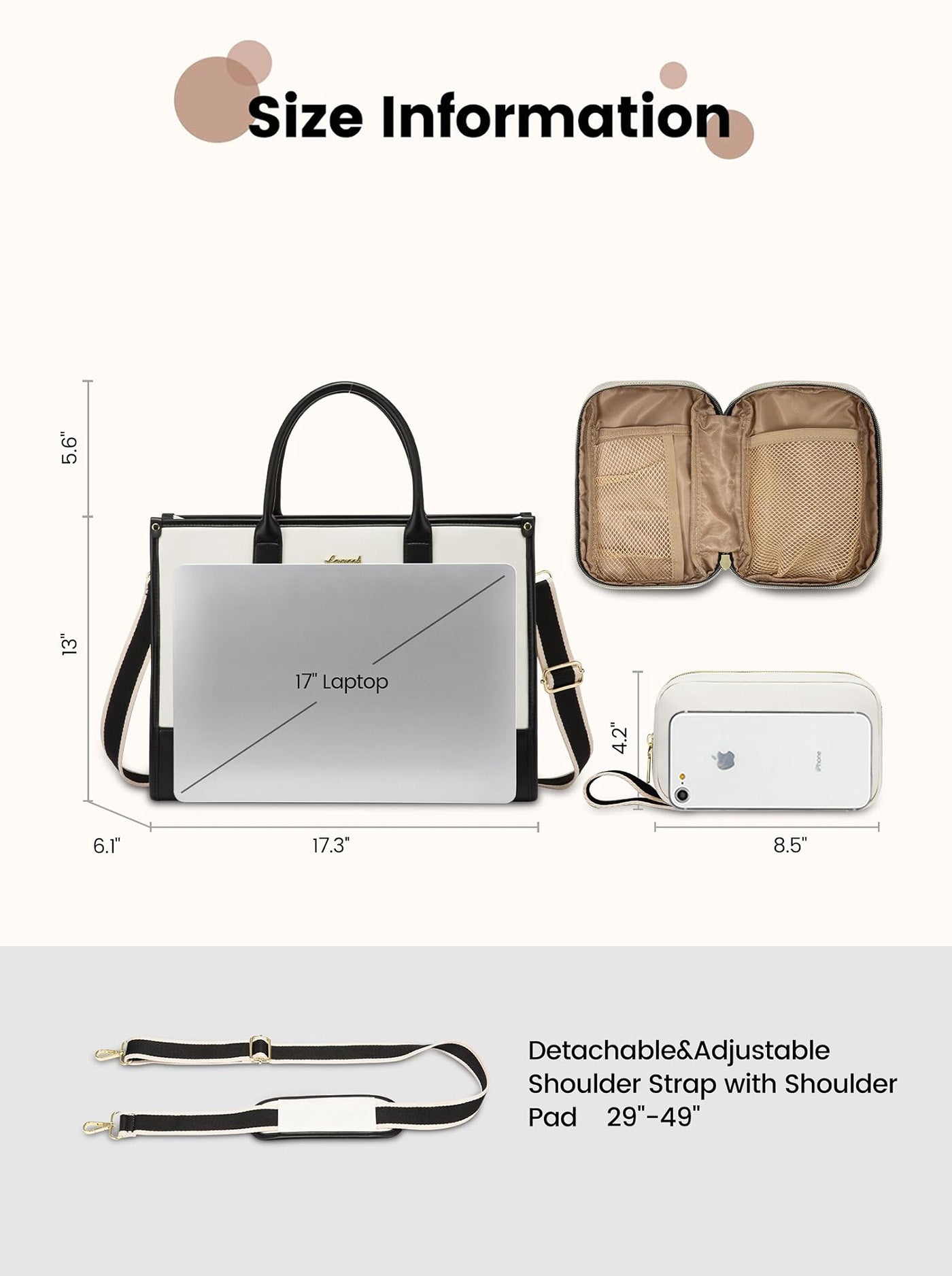 LOVEVOOK 2Pcs Lightweight Computer Bag, 15.6" 17" 3058