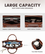 LOVEVOOK 2Pcs Vintage Leather Laptop Bag, 15.6" 17.3" 3063