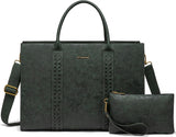 LOVEVOOK 2Pcs Vintage Leather Laptop Bag, 15.6" 17.3" 3063