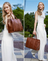 LOVEVOOK 2Pcs Vintage Leather Laptop Bag, 15.6" 17.3" 3063