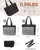 LOVEVOOK 2Pcs Lightweight Puffer Tote Bag, 15.6" 17" 30800