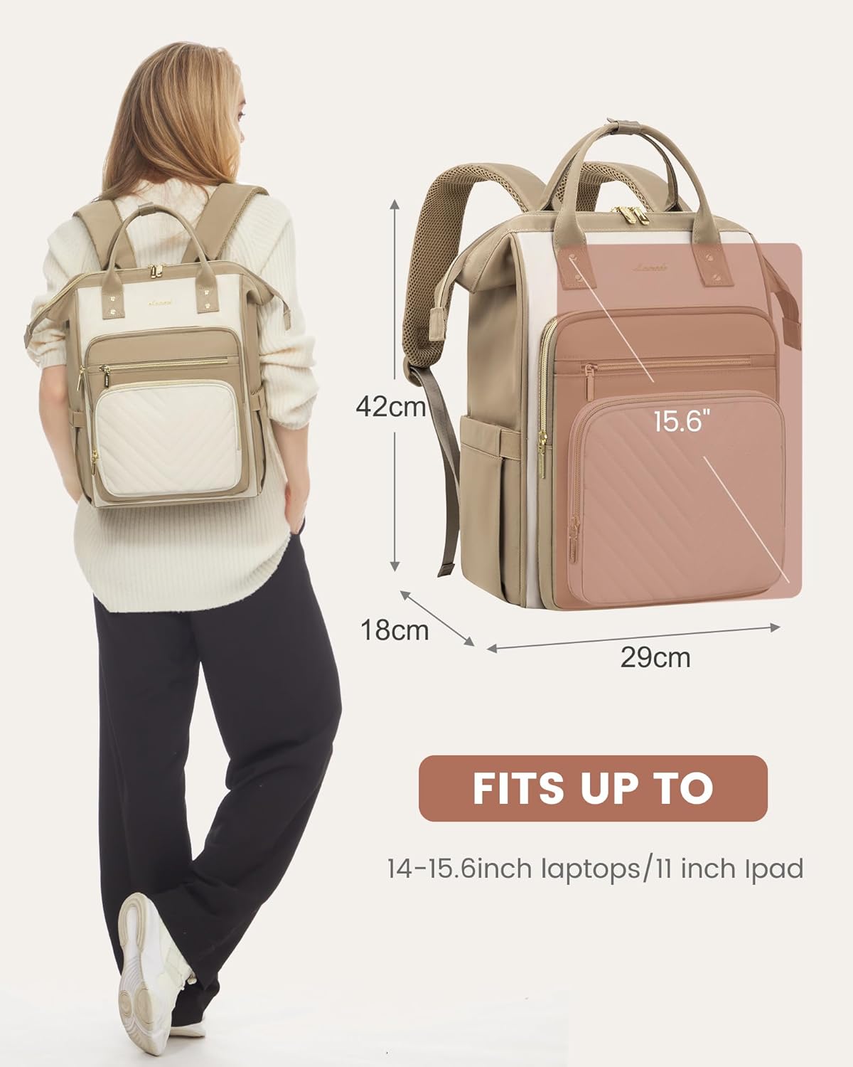 LOVEVOOK Chevron laptop backpack , 15.6" 17.3" 3094