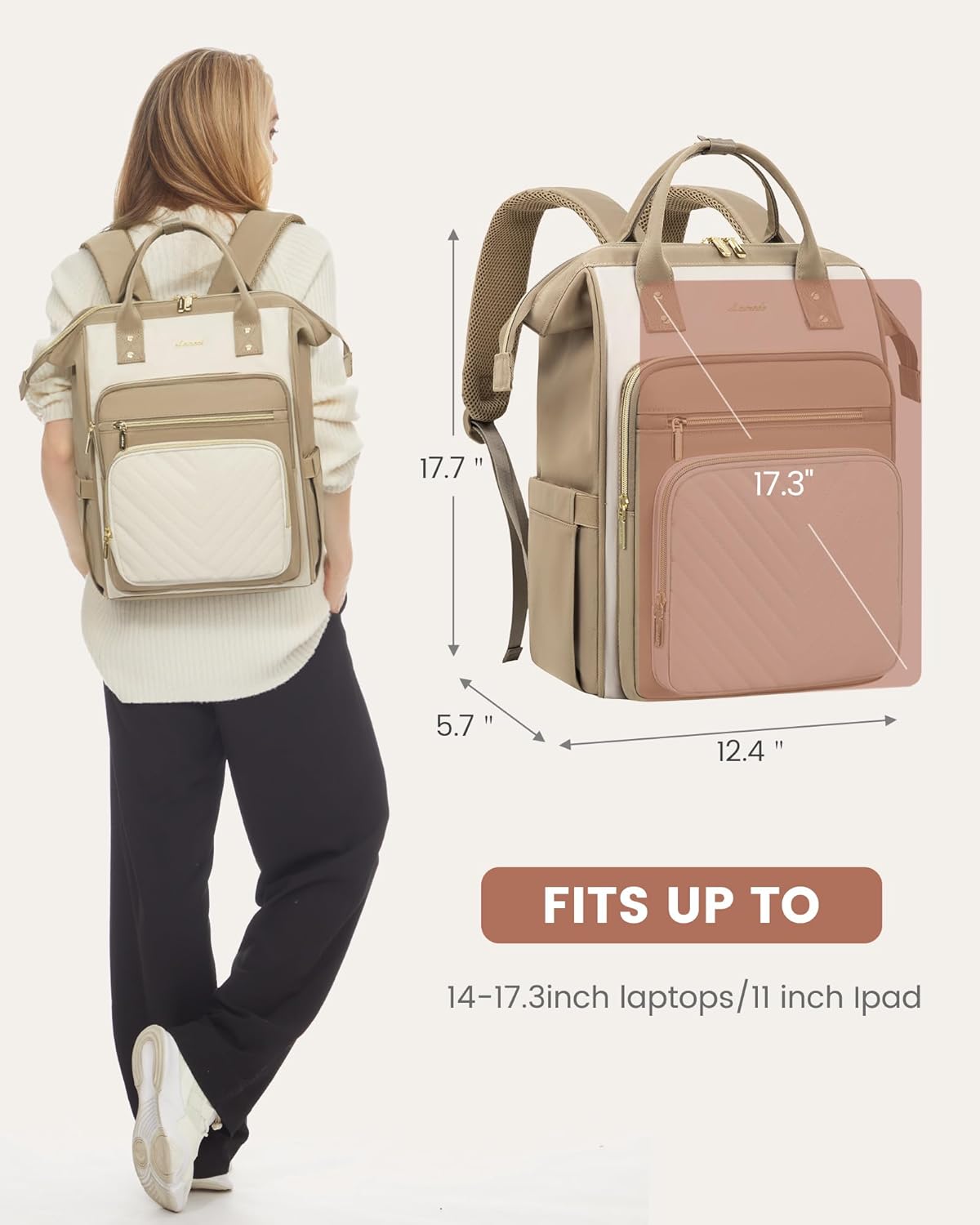 LOVEVOOK Chevron laptop backpack , 15.6" 17.3" 3094