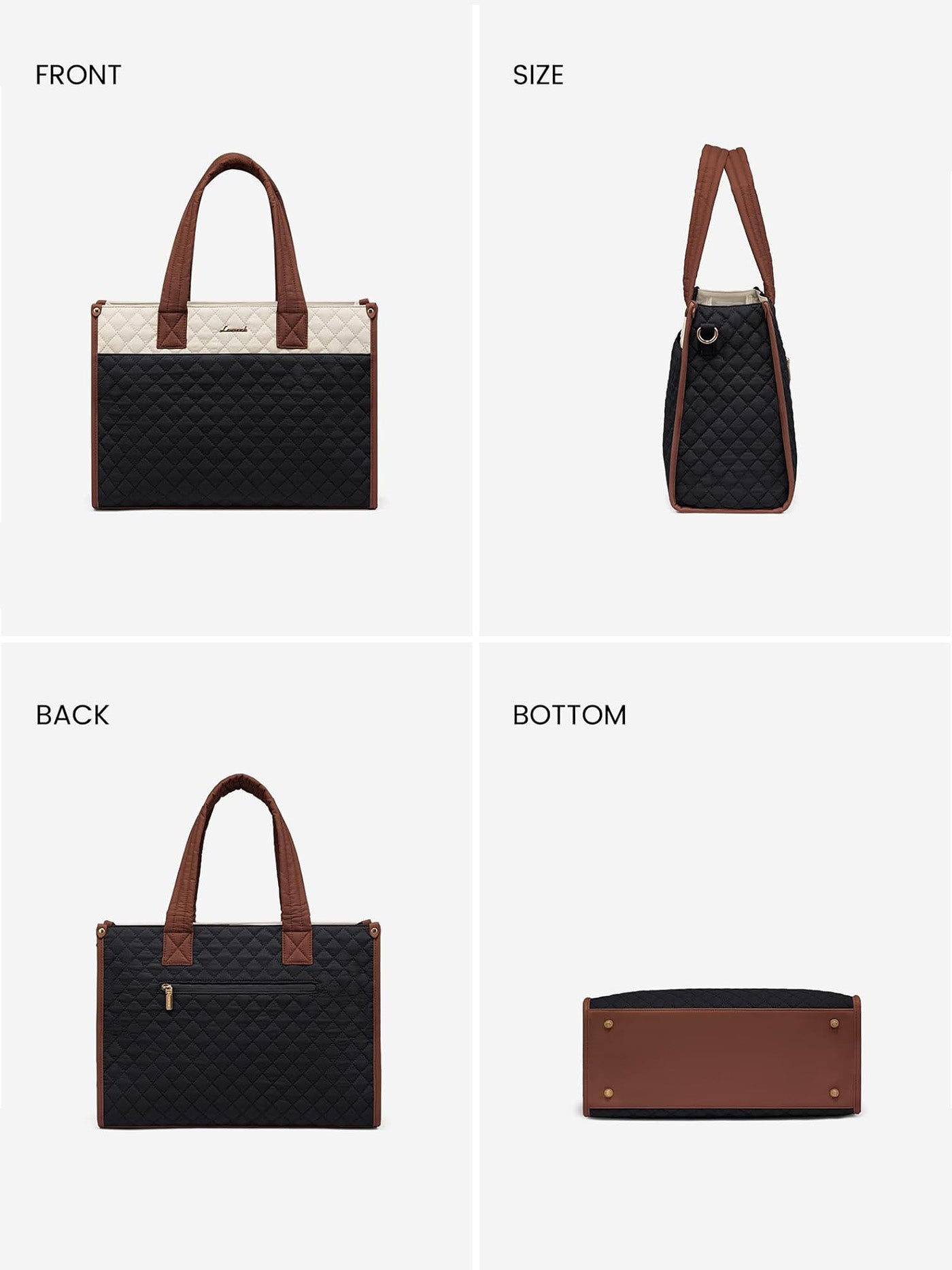 LOVEVOOK 2Pcs Quilted Work Tote Bag, 15.6" 17.3" 3104