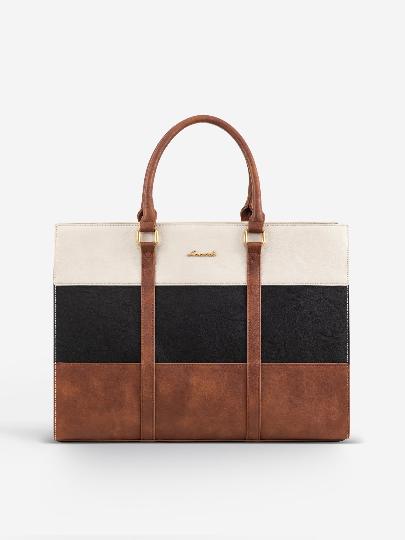 LOVEVOOK 2Pcs Elegant Colorblock Tote Bag, 15.6" 3123