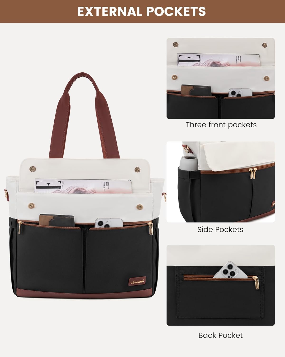 LOVEVOOK Canvas Laptop Tote Bag, 15.6" 3140