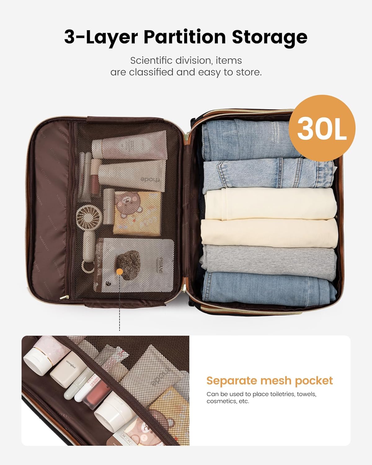LOVEVOOK Rolling Laptop Bag, 17.3"