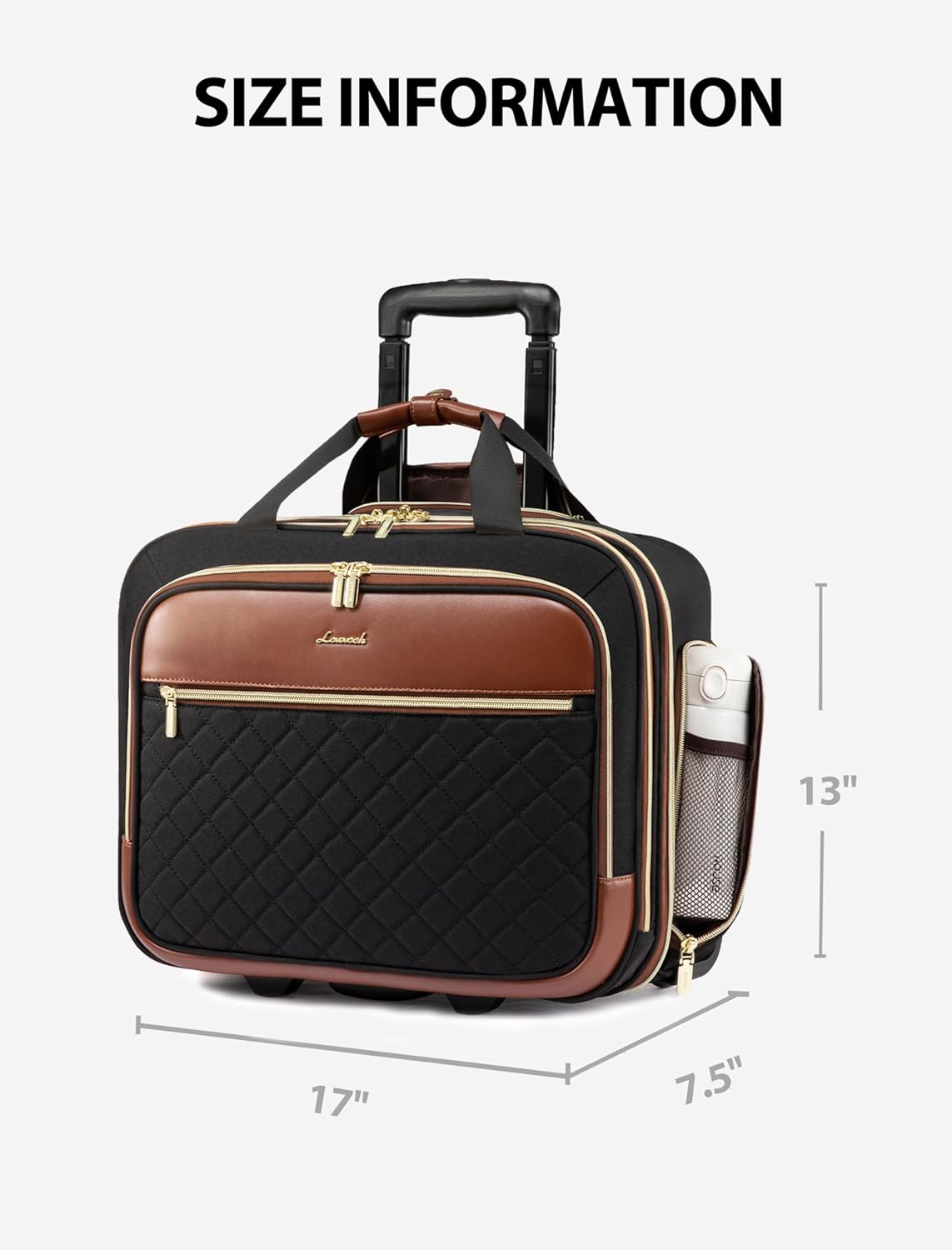 LOVEVOOK Rolling Laptop Bag, 17.3"