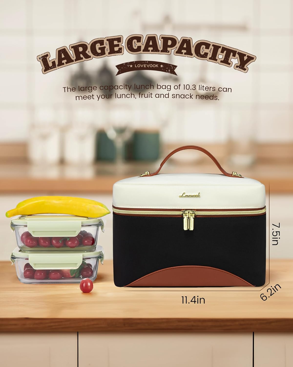 LOVEVOOK Cooler Lunch Bag with Adjustable Shoulder Strap 3225