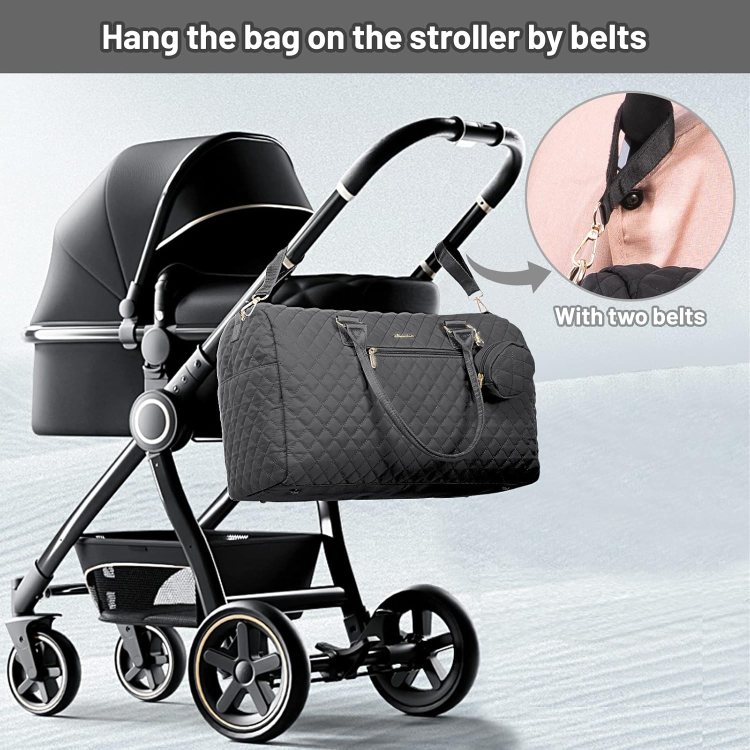 LOVEVOOK 5Pcs Quilted Diaper Tote Bag 2032