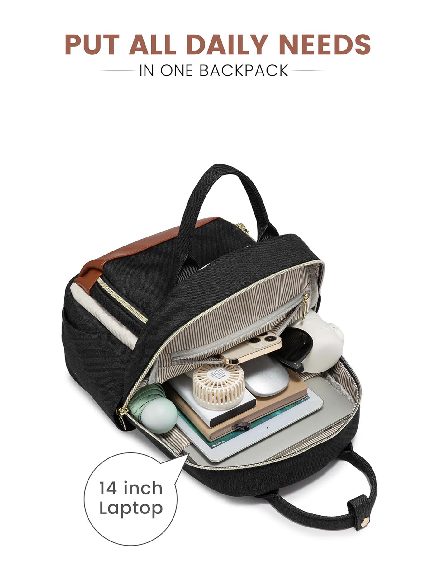 LOVEVOOK Mini Fashion Backpack, 14" 15" Laptop Backpack 3020