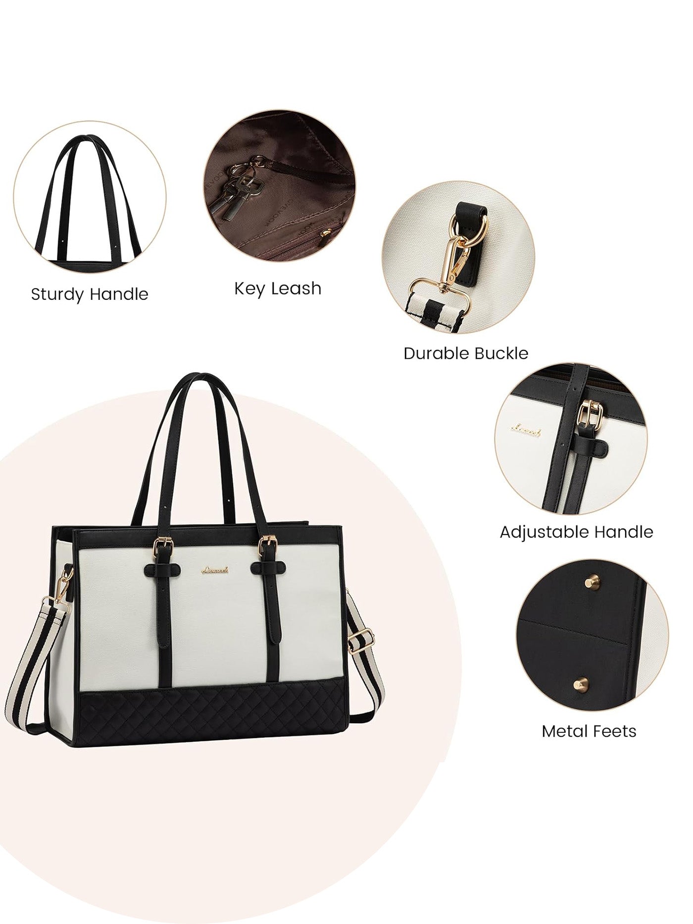 LOVEVOOK 2Pcs Canvas Laptop Tote Bag, 15.6" 30130