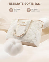 LOVEVOOK 2Pcs Quilted Puffer Laptop Handbag, 15.6" 17" 4105