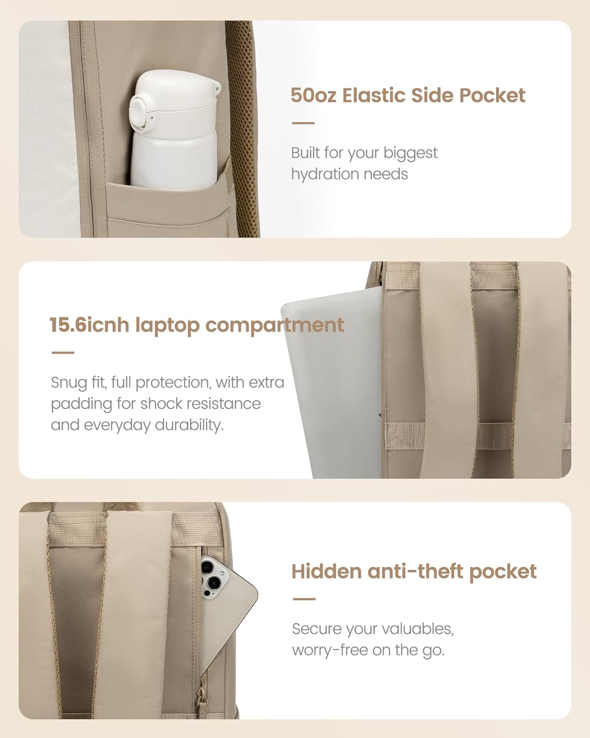 LOVEVOOK Versatile Stylish Travel Backpack, 45L 4116