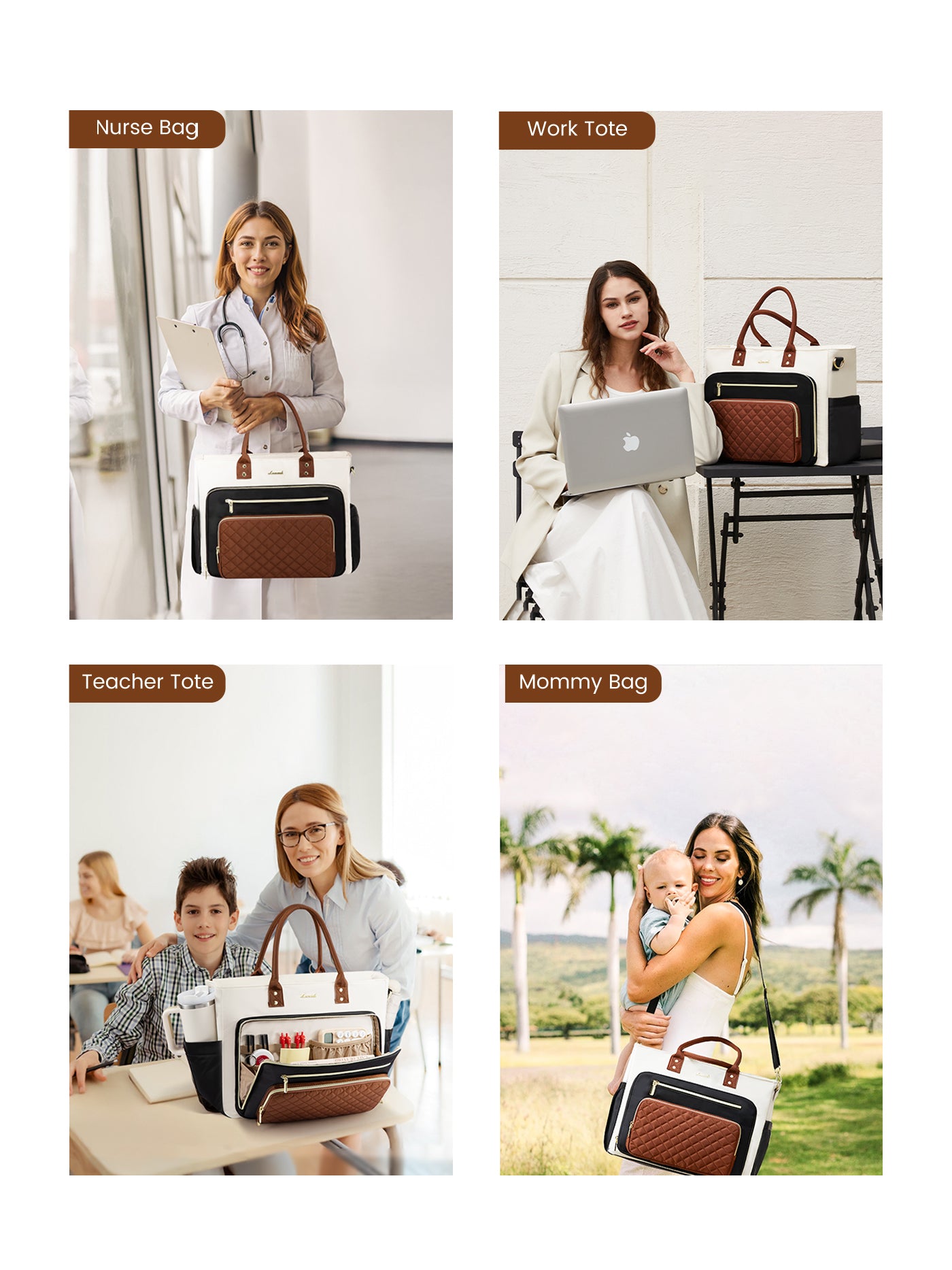 LOVEVOOK Multi-Pocket Laptop Tote Bag , 15.6" 17.3" 4197