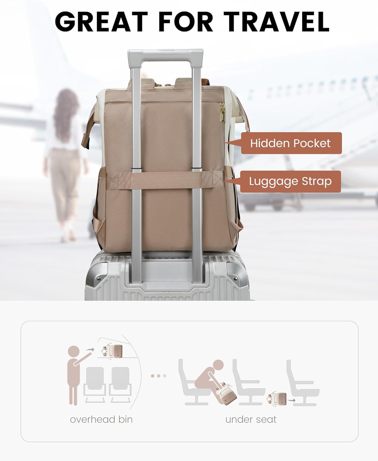 LOVEVOOK Lunch Backpack, 15.6" 17.3" 4236