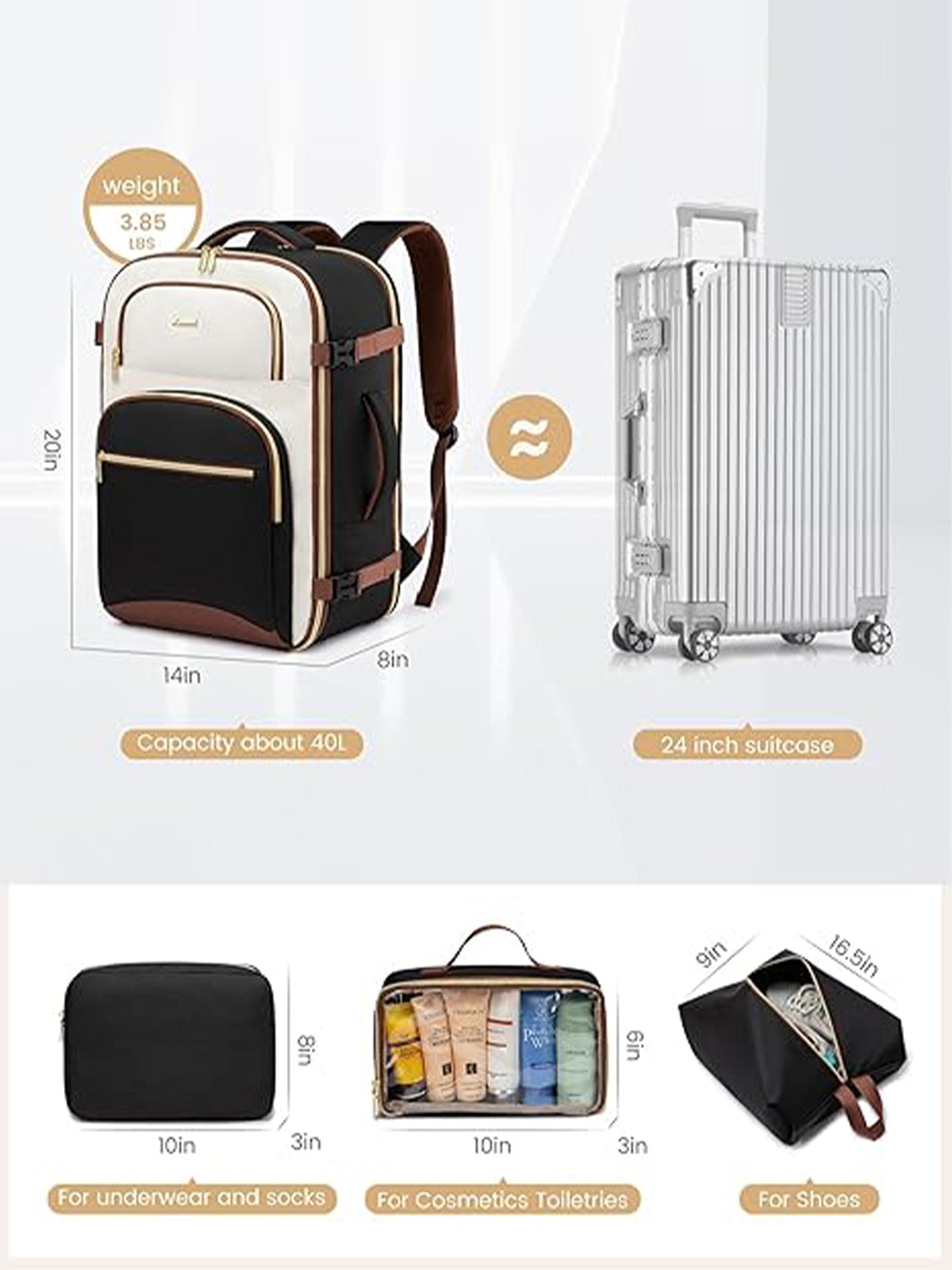 LOVEVOOK Travel Laptop Backpack 40L/50L