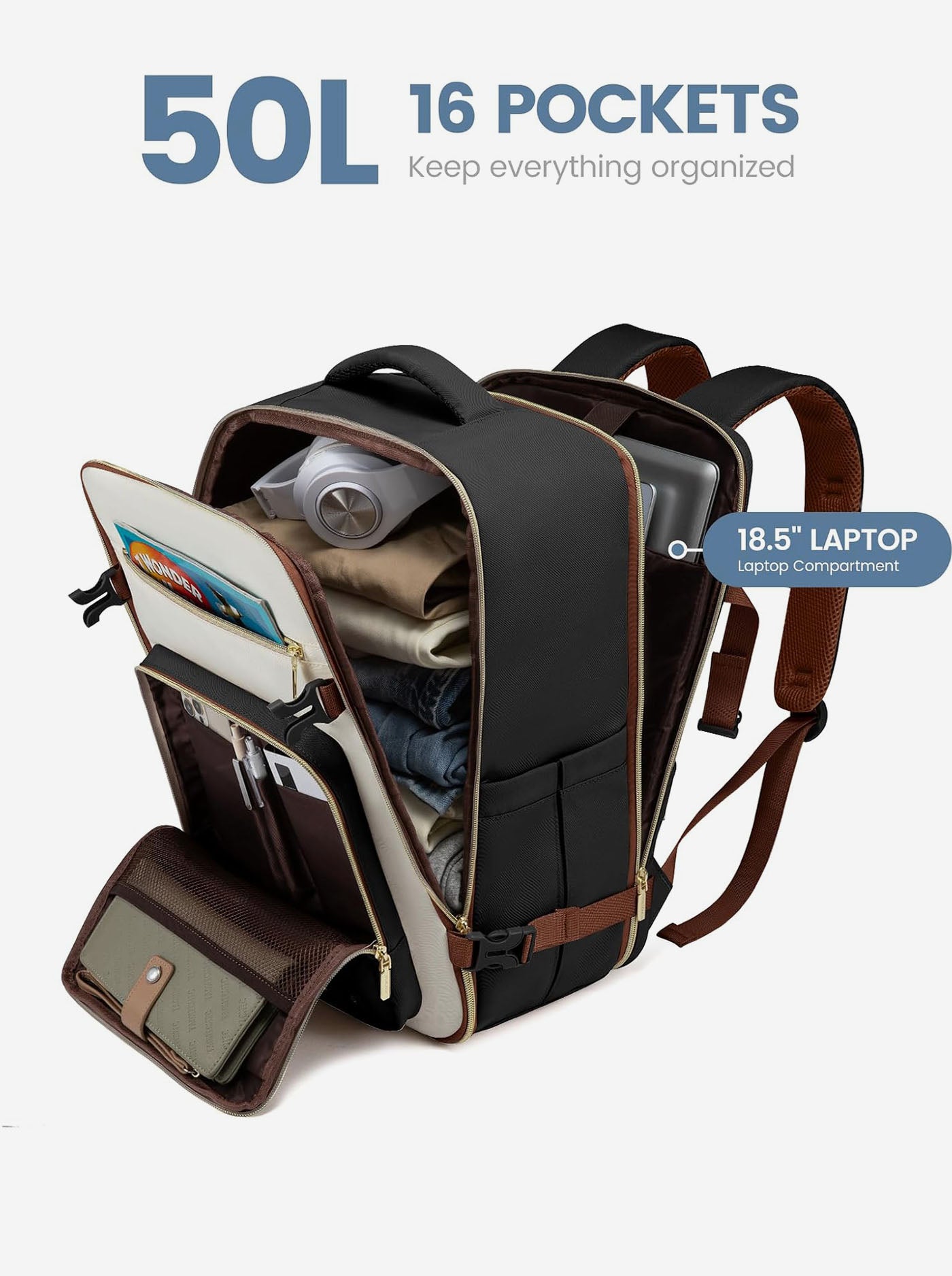 LOVEVOOK 4Pcs Travel Backpack, 40L 50L 4319