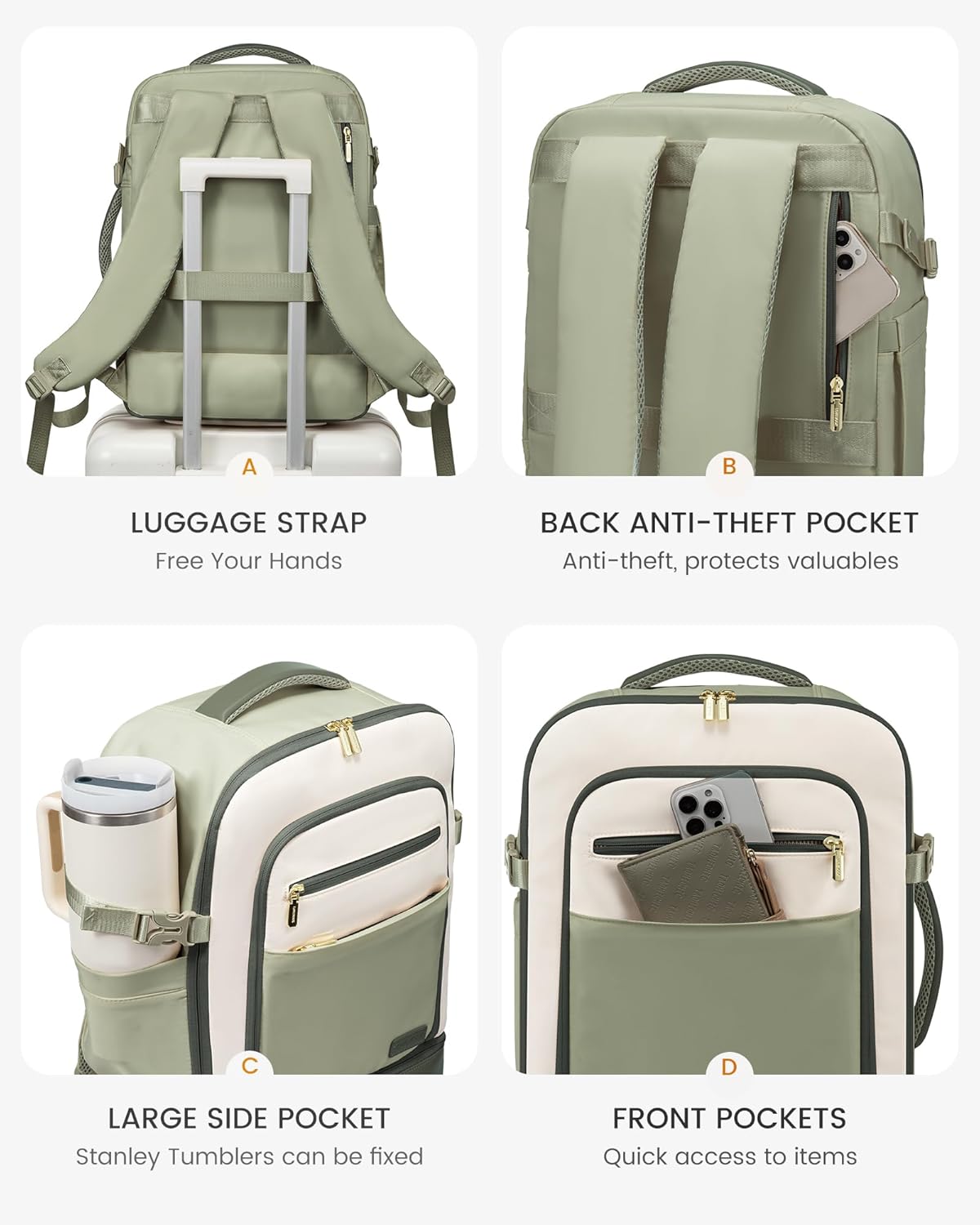 LOVEVOOK 3Pcs Travel Backpack, 40L 50L 4411