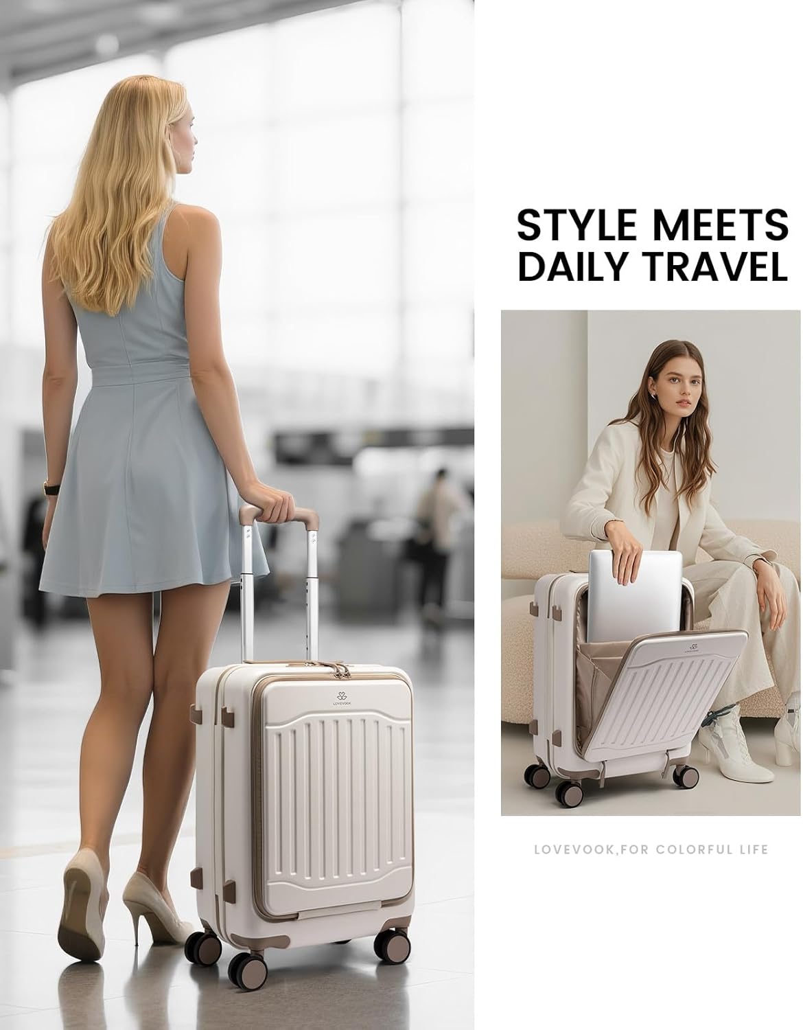 LOVEVOOK Carry On Suitcases with Wheels, 20"(Only available in the US) 4417