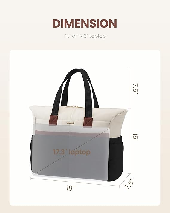 LOVEVOOK Multi-pocket Puffer Tote Bag, 15.6" 17.3" 4422