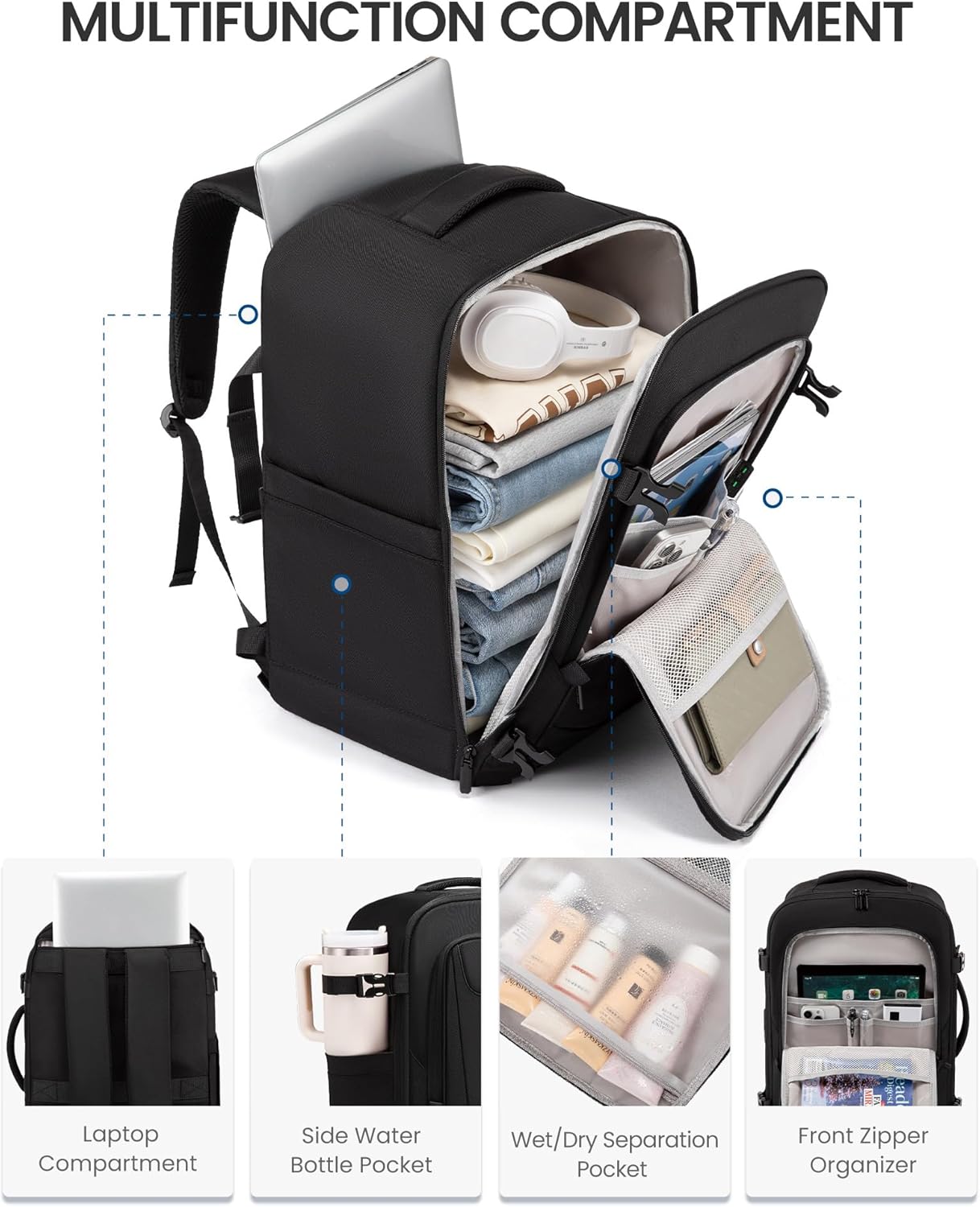 LOVEVOOK 4Pcs Travel Backpack, 35L-45L 443110