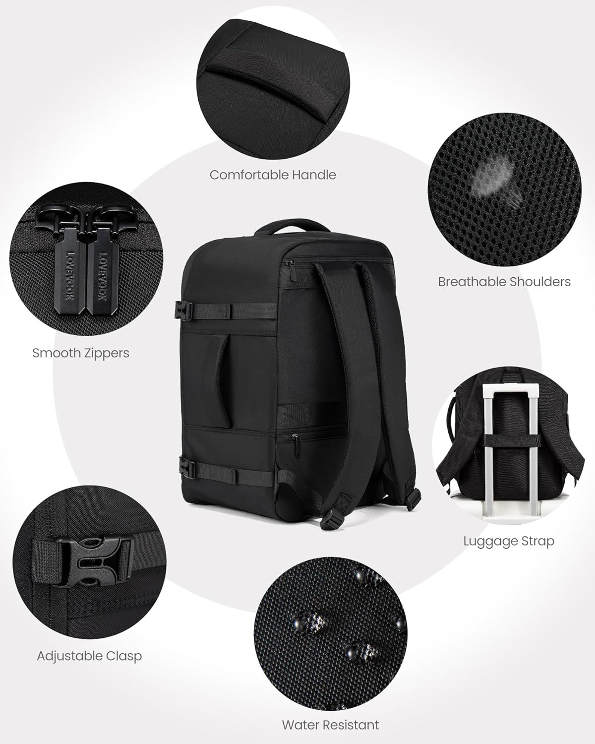 LOVEVOOK 4Pcs Travel Backpack, 35L-45L 443110
