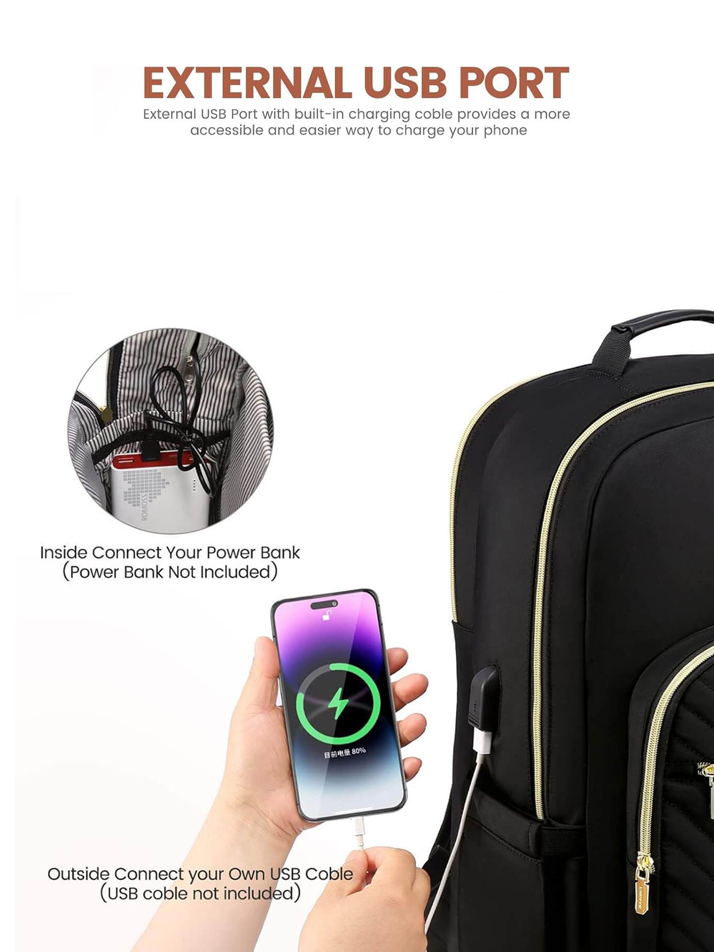 LOVEVOOK The V Laptop Backpack, 15.6"-17.3" 15330