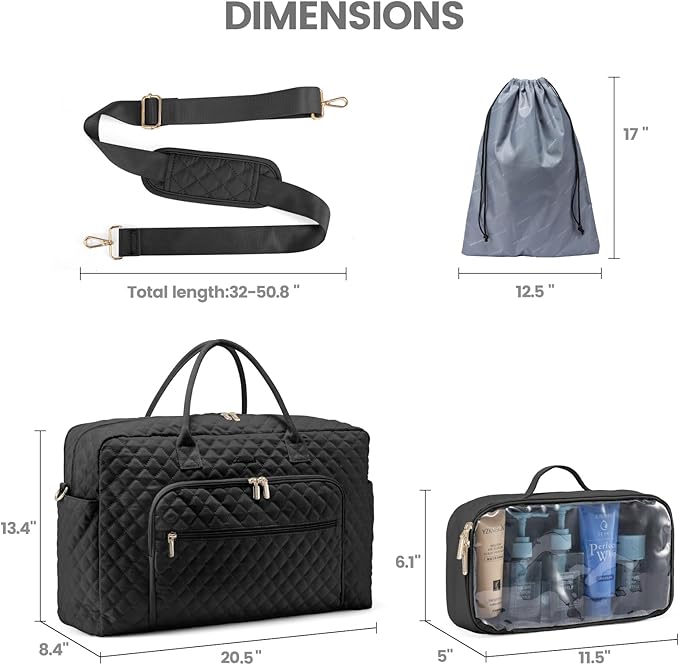LOVEVOOK 2Pcs Weekender Bag, 17" 2019
