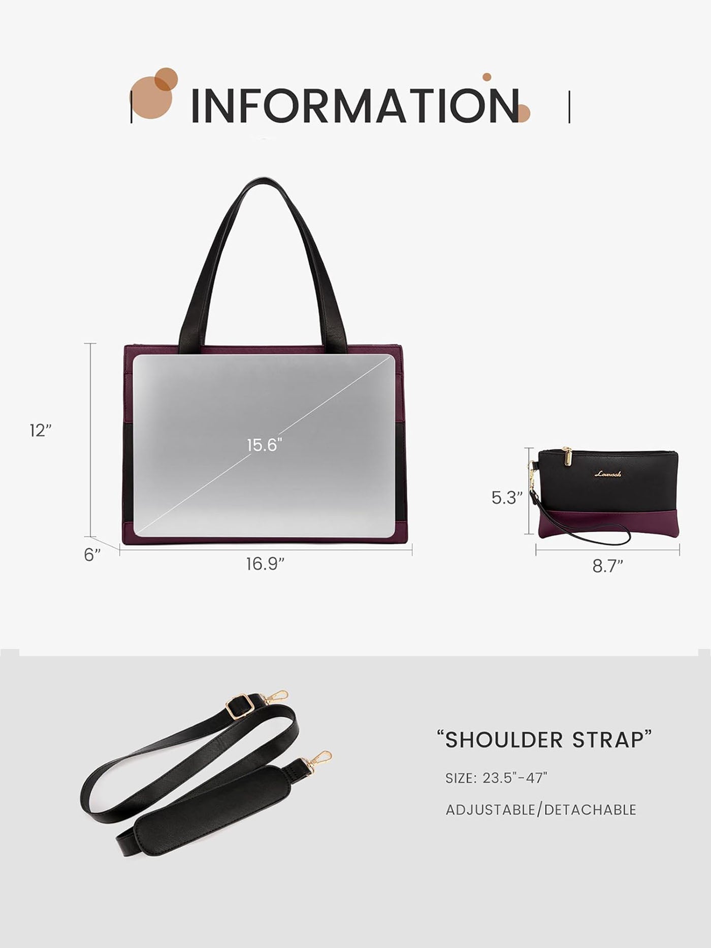 LOVEVOOK 2Pcs Aphrodite Tote Bag, 15.6" 2026