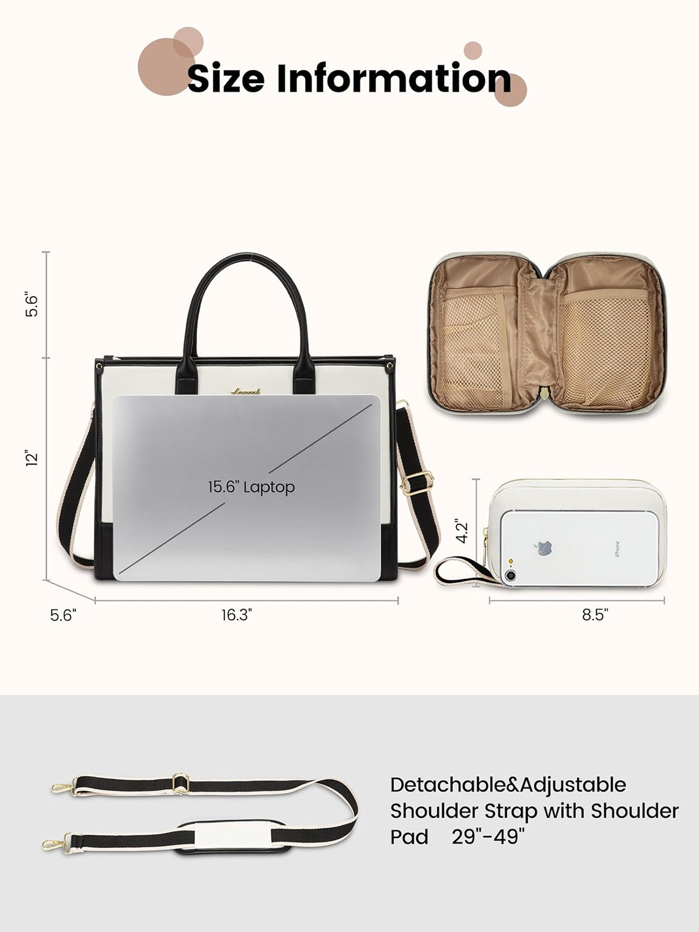 LOVEVOOK 2Pcs Lightweight Computer Bag, 15.6" 17" 3058