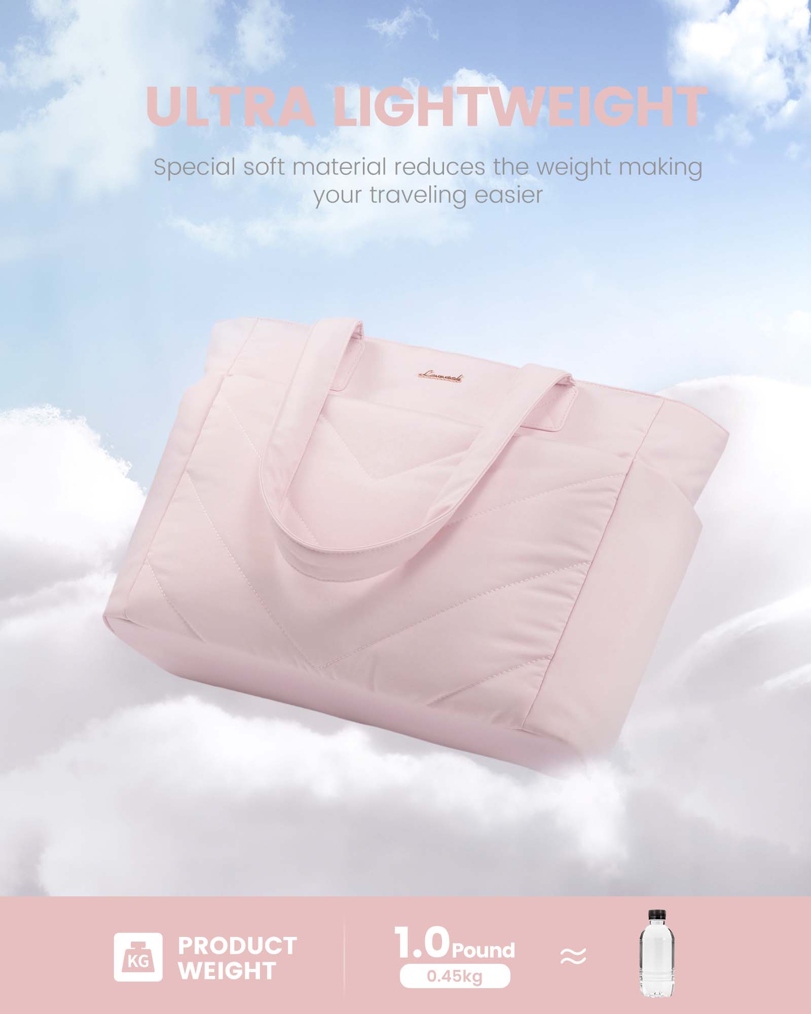 LOVEVOOK 2Pcs Lightweight Puffy Tote Bag 4291