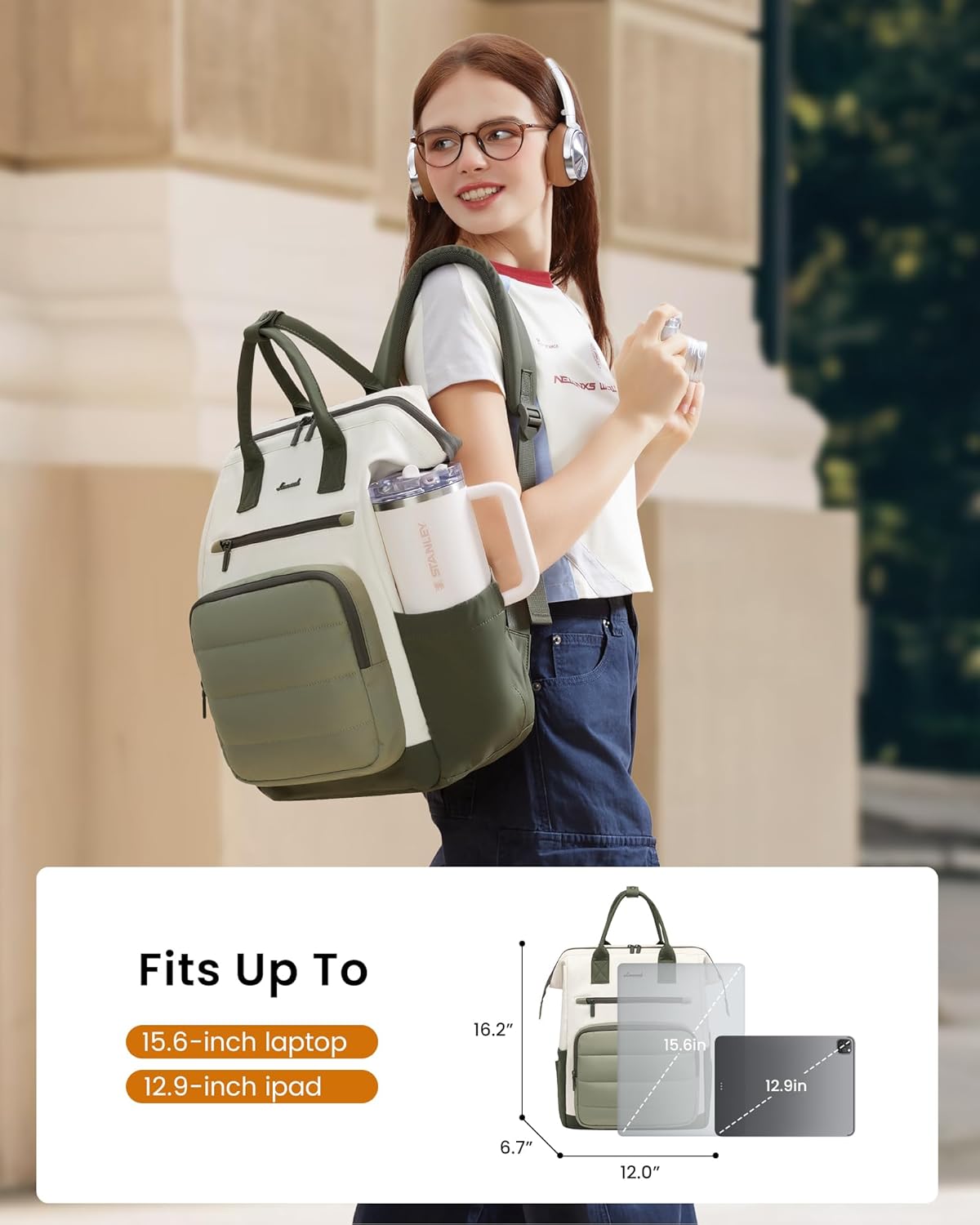 LOVEVOOK Stylish School Backpack, 15.6" 17", 5116 5116