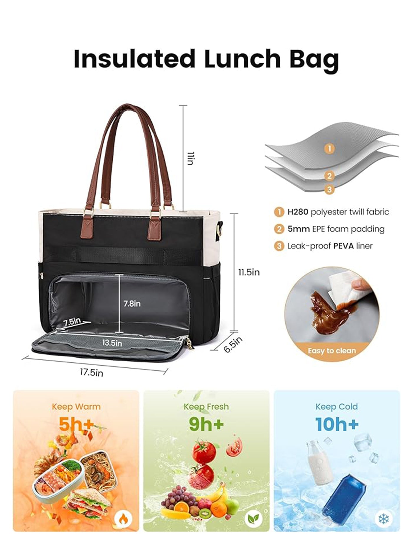 LOVEVOOK Lunch Tote Bag, 15.6" 17.3" 5200