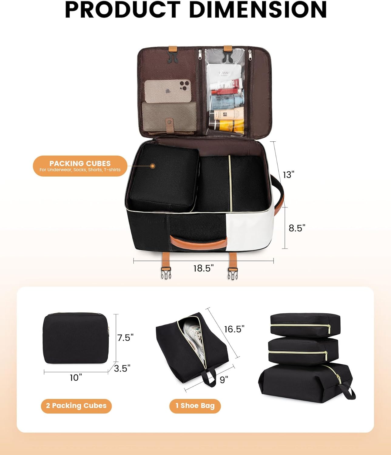 LOVEVOOK 4Pcs Travel Backpack, 40L 2112