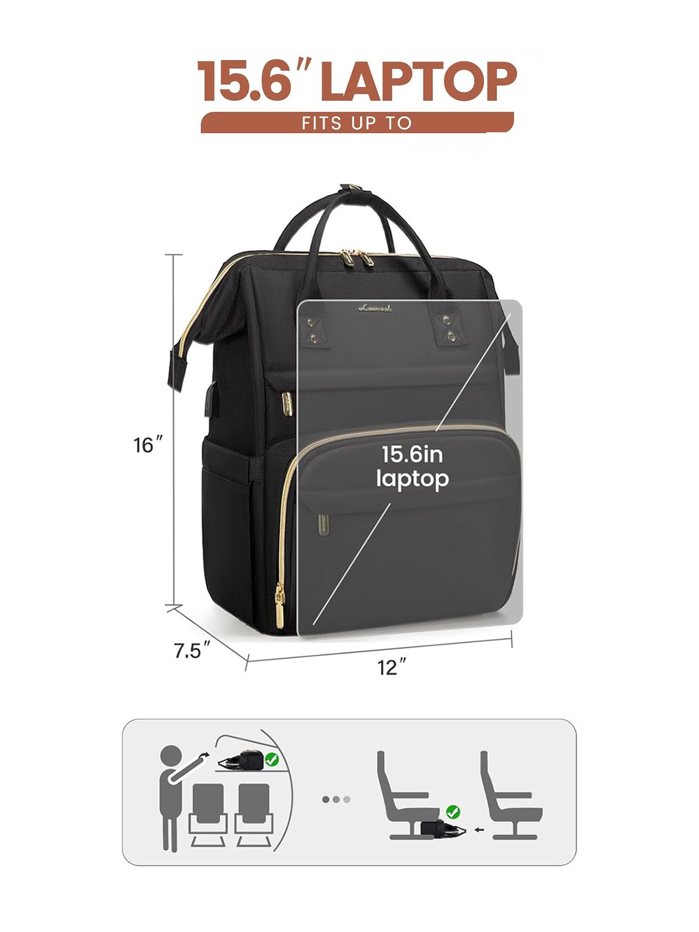 LOVEVOOK Viola I Laptop Backpack, 14"-17" 1469
