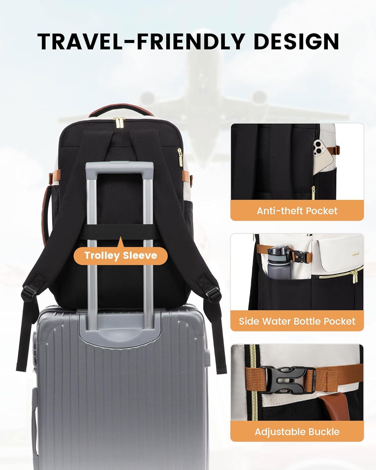 LOVEVOOK 4Pcs Travel Backpack, 40L 2112