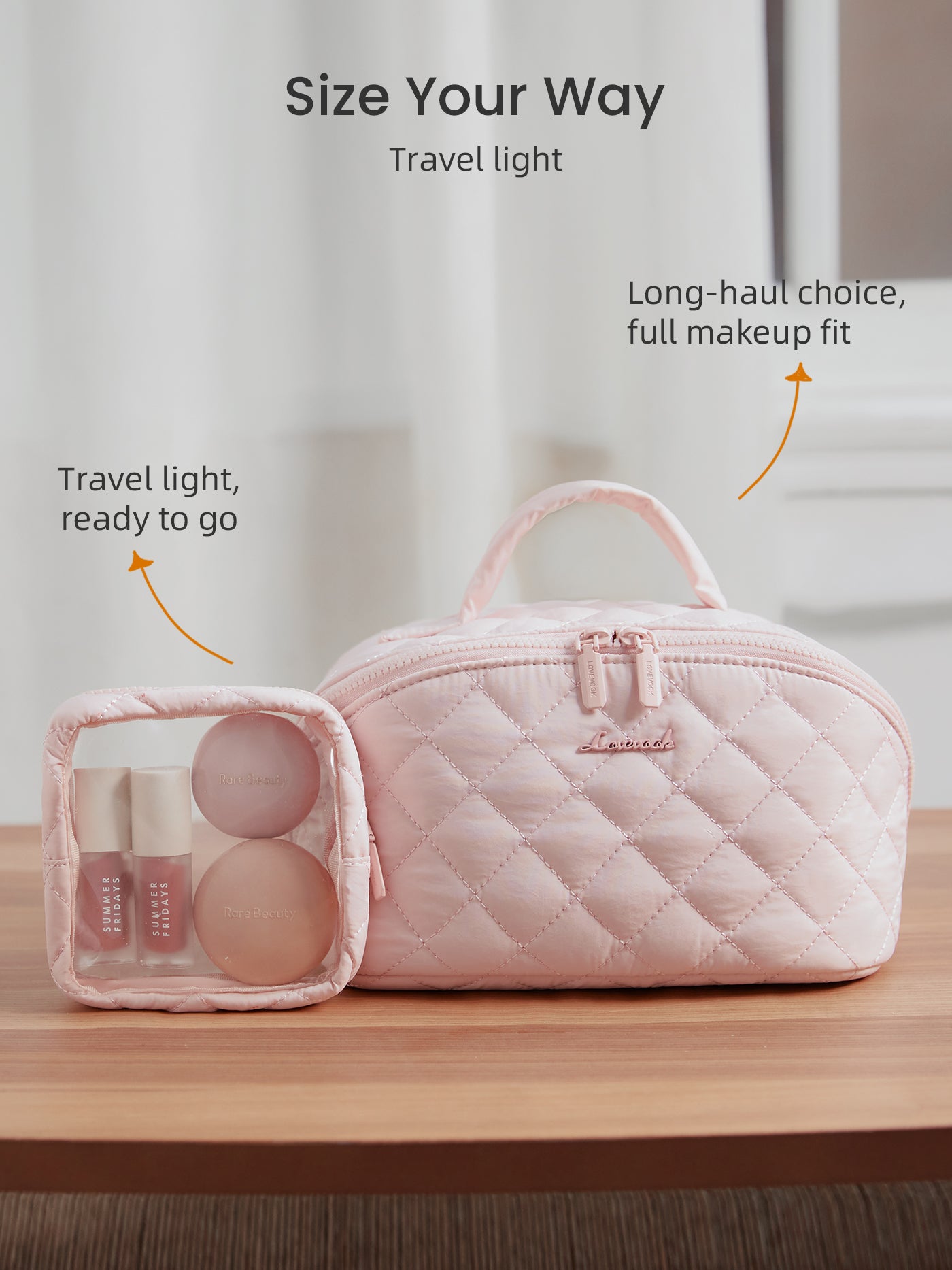 LOVEVOOK 2Pcs Travel Makeup Bag 4488