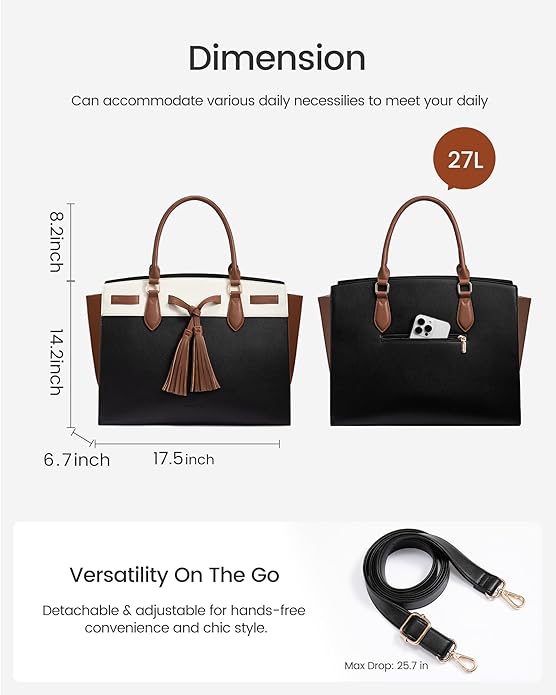 LOVEVOOK Leather Laptop Bag 15.6" 17.3" 5078