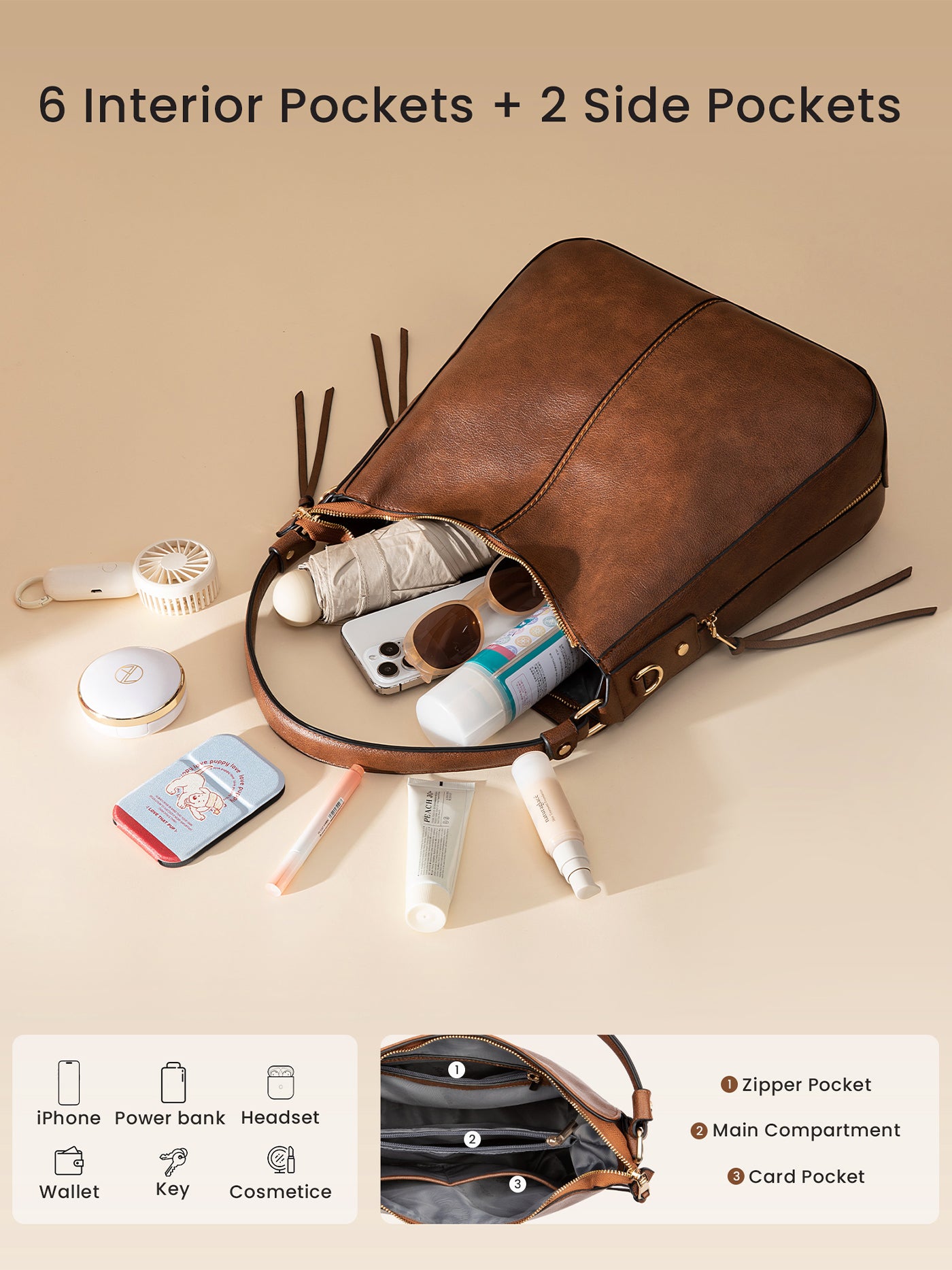 LOVEVOOK Vintage Leather Tote 1176