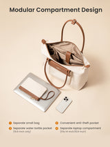LOVEVOOK Grace Laptop Tote, Cream Brown 5277