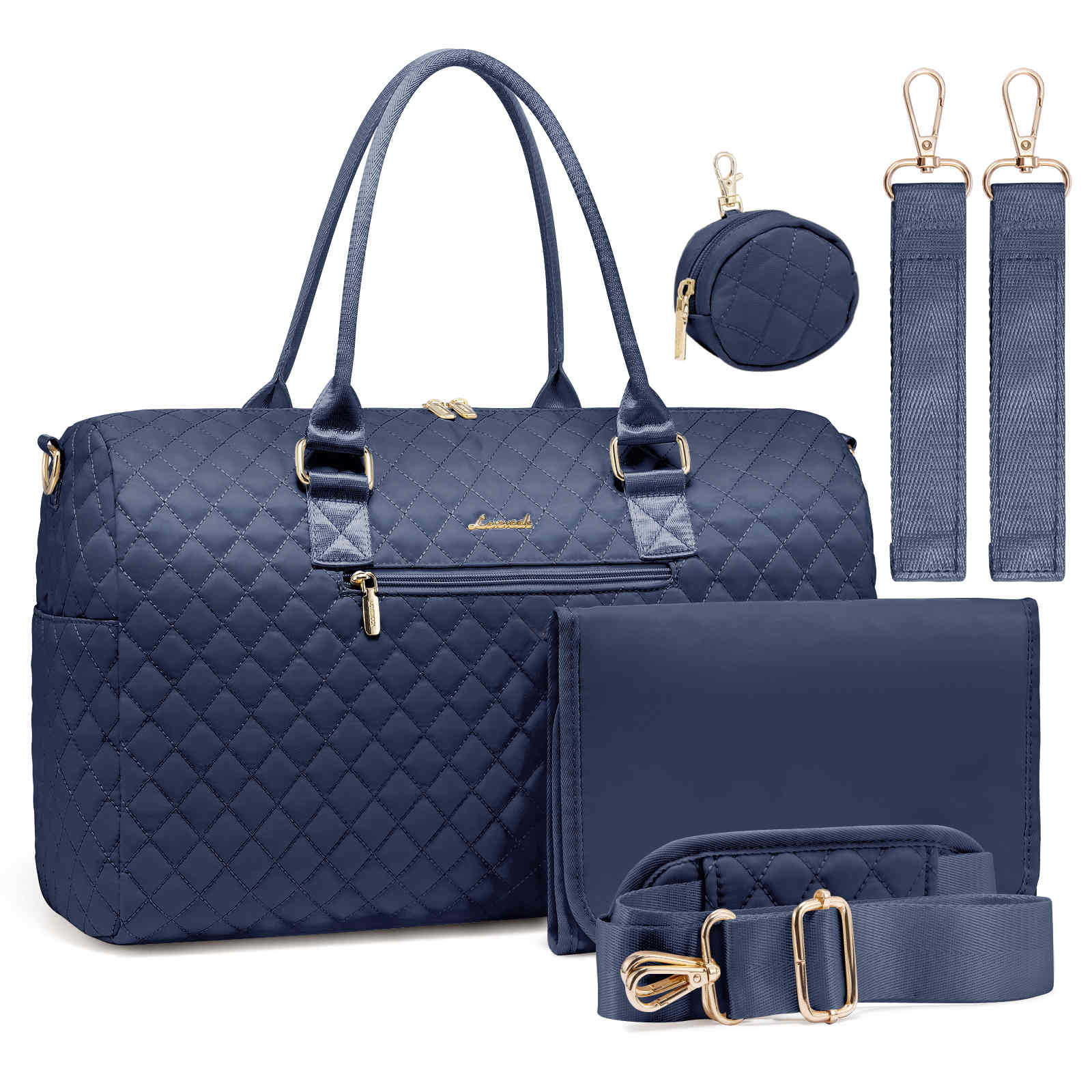 LOVEVOOK 5Pcs Quilted Diaper Tote Bag 2032