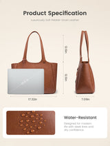 Vegan Leather Tote Bag 22L/25L